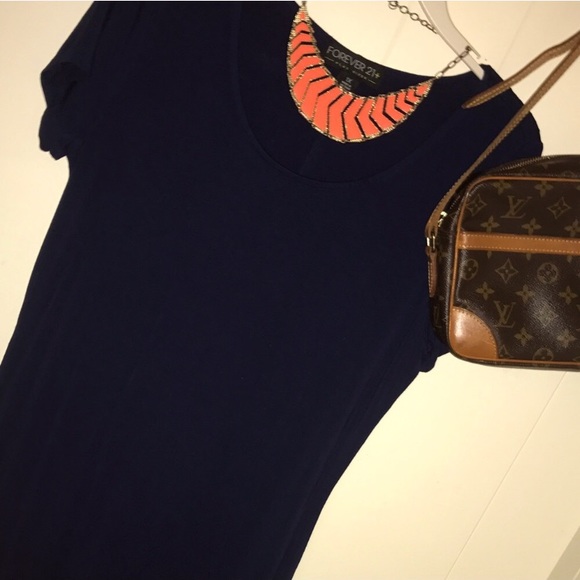 Forever 21 Plus 1x Navy Stretch T-Shirt Dress - Picture 3 of 7